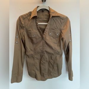 Dark Taupe Express XS Button Down Shirt